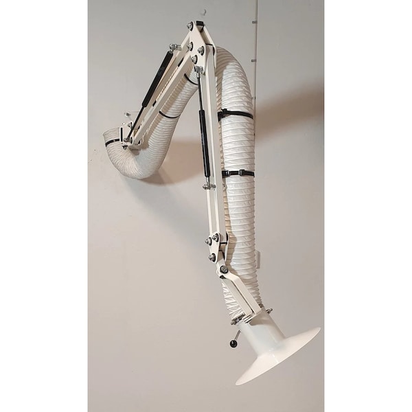 Lev-Co 10' ACID extractor arm c/w 6.3"diameter hose, 150 degrees flared capture hood and wall bracket ACID-ARM-H150-160-3000 - main